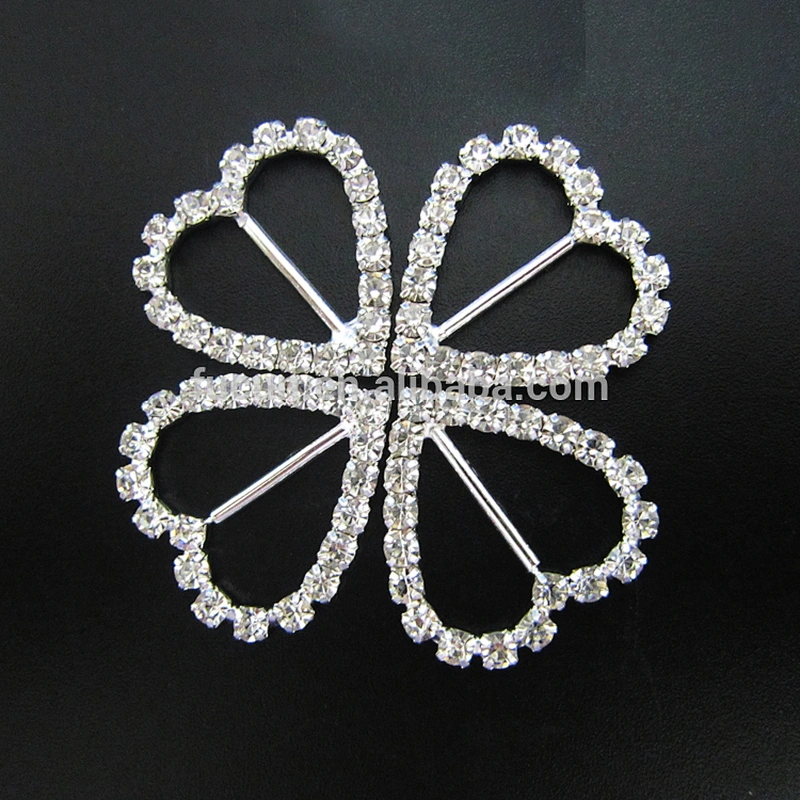 Diamante Invitations Card Various Size Rhinestone Buckle For Crystal Slider Ribbon
