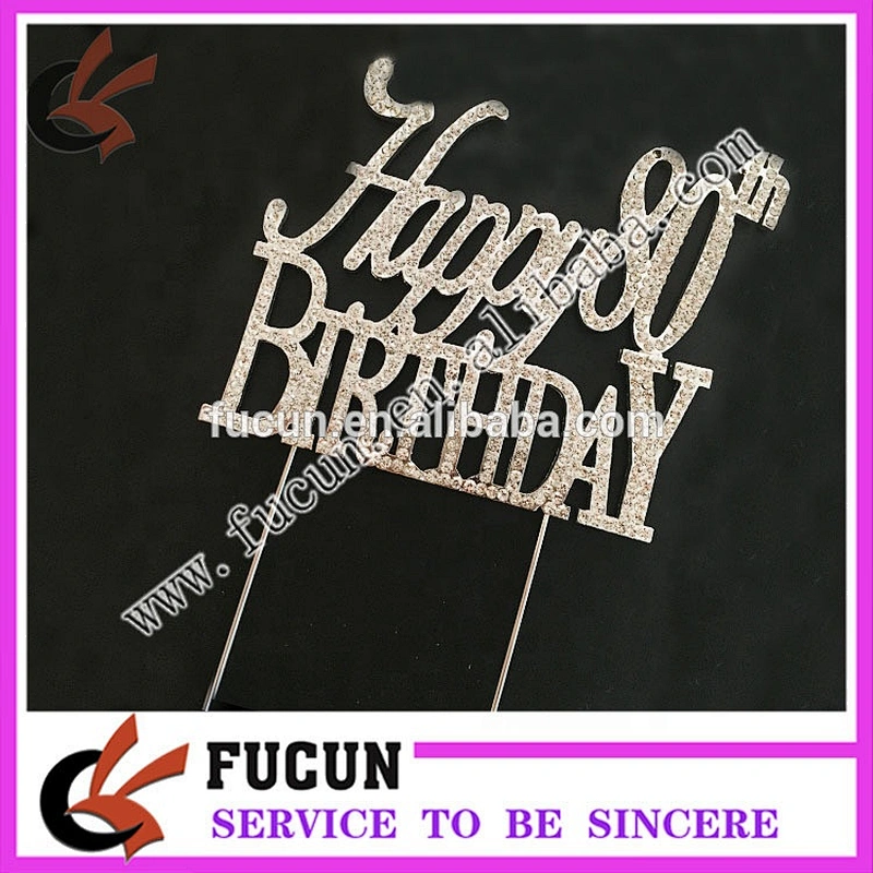 Custom Birthday cake Topper Crystal Rhinestone Cake Pick Cake Toppers For Wedding Birthday Party Decoration
