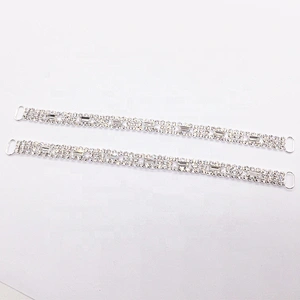 high quality factory paved clear thin rhinestone bikini connector for swimwear suit