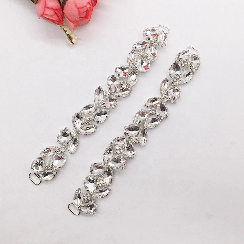 Wholesale Teardrop Jewelry Rhinestone Glass Crystal Connector For Competition Swimming Suit