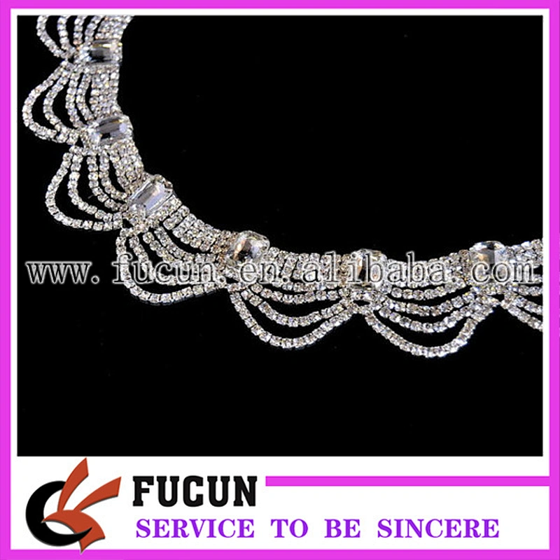 Sparkle Clear Crystal Costume Applique Sewing Trim Rhinestone Trim
