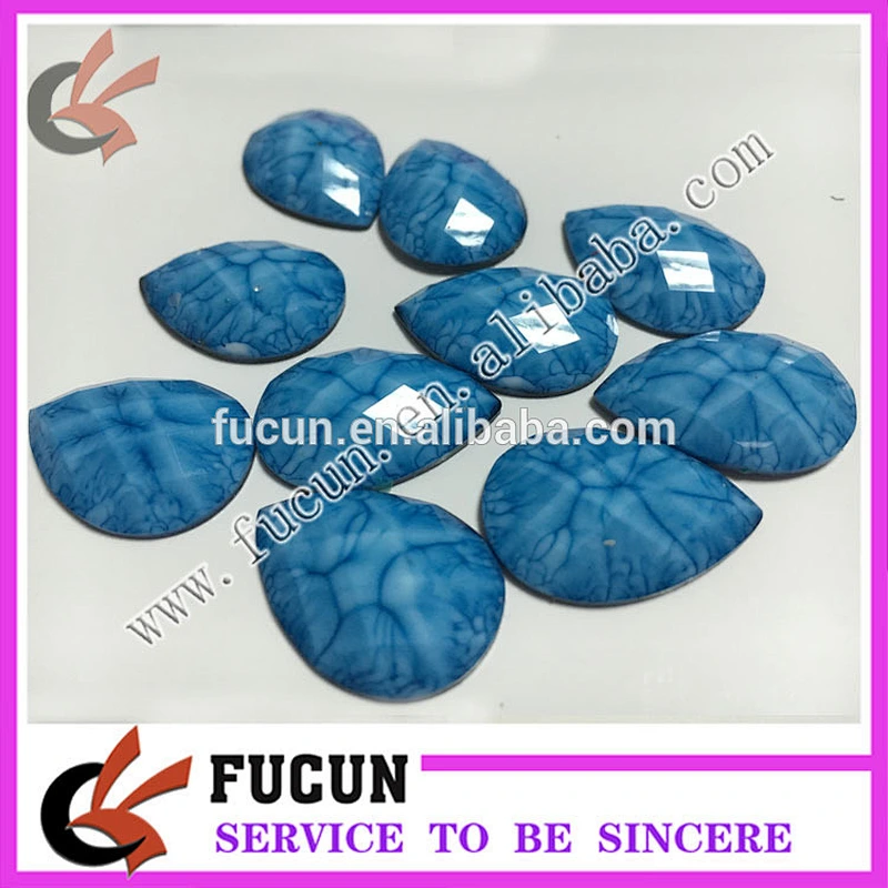 cheap factory price flat back multi color epoxy resin teardrop stone