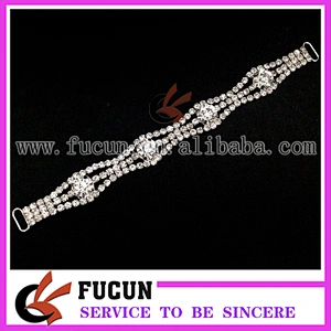 Metal Crystal Rhinestone Bikini Competition Connectors Buckle Chain
