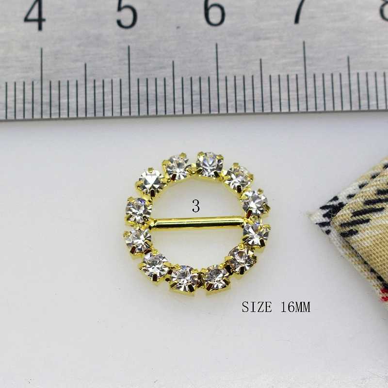 wholesale various shape gold plating crystal rhinestone buckles for wedding