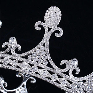 Retro Palace Style Sparkle  Rhinestone silver Baroque King Tiara  Crown