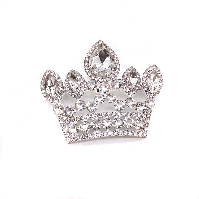 Sparkly rhinestone crown brooch pin for Wedding Bouquet Bridal Sash Embellishment Dress Applique