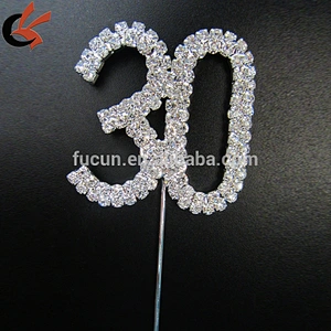 Rhinestone Crystal Covered Quinceanera 18th Birthday Number Cake Topper