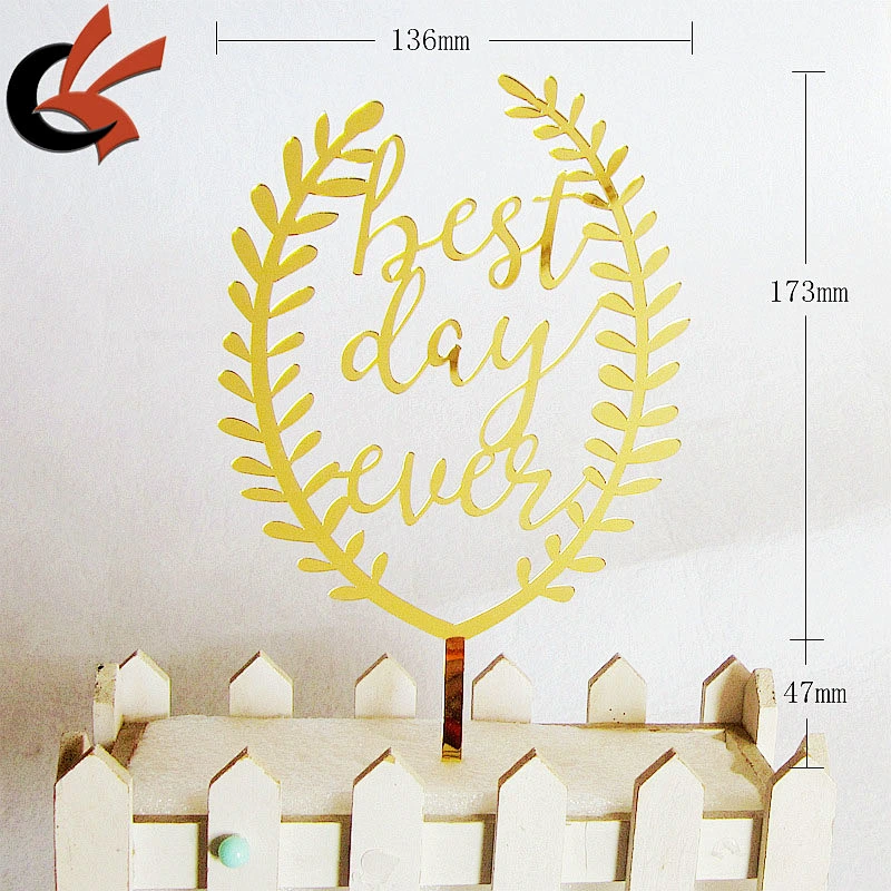 Best Day Ever acrylic Gold Wedding Cake Topper