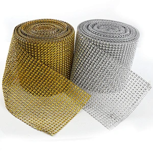 24 rows strass plastic crystal rhinestone net mesh sheet for party decoration