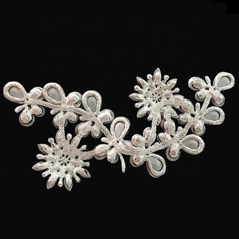 large size flower shape bridal crystal embellishments rhinestone applique for wedding