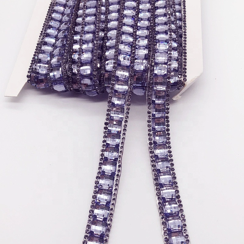 Customized factory price  wholesale hot fix trimming iron on rhinestone banding