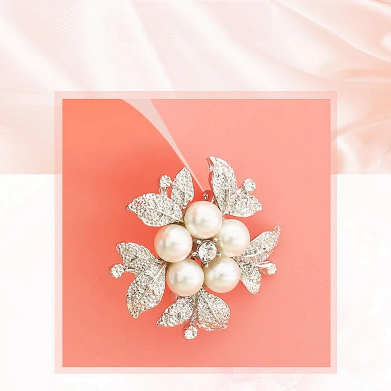 fashion wedding jewelry style diamond flower brooch for party decoration