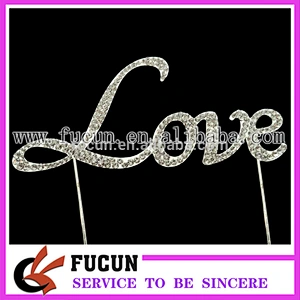Fashion wedding favors LOVE rhinestone cake topper wedding decorations new products 2016