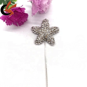 Sparkly unique solid star shape wedding crystal rhinestone cake topper