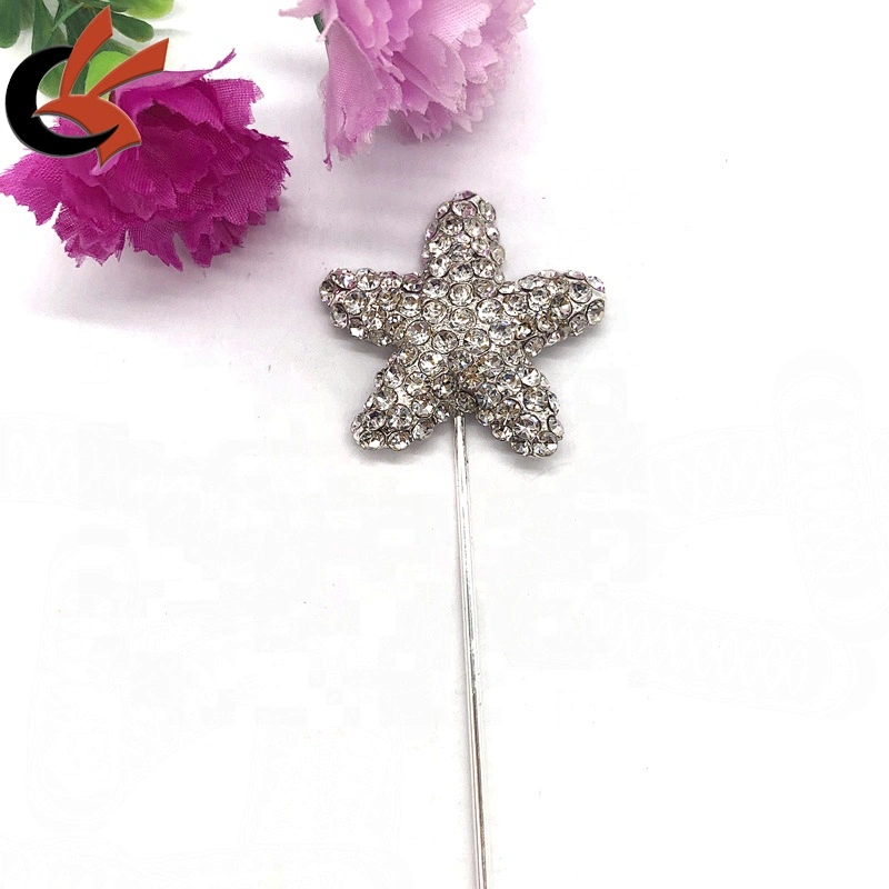 Sparkly unique solid star shape wedding crystal rhinestone cake topper
