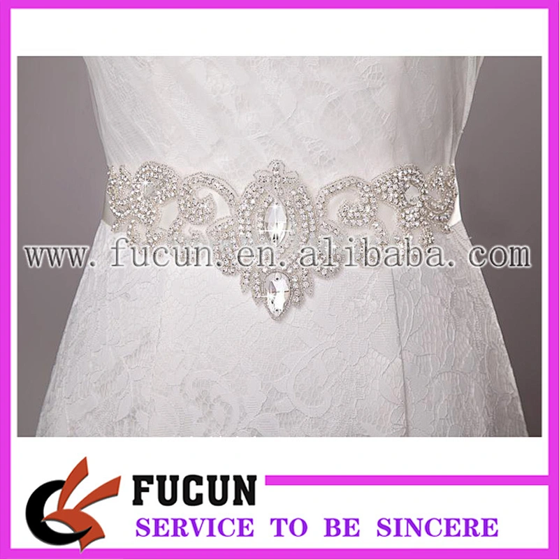 custom rhinestone beads applique patches embroidery for evening dresses/wedding dress
