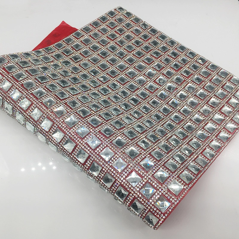DIY Hot Fix Self Adhesion 24*40cm Square Rhinestone Jewelry Mesh Sheet Wholesale