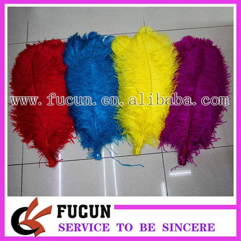 Hot sale artificial dyed pattern black ostrich feathers for carnival costumes