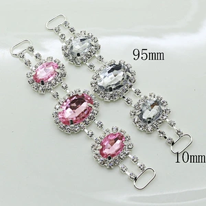 fashion 95mm colorful rhinestone bikini connector for Swimwear Metal Accessories