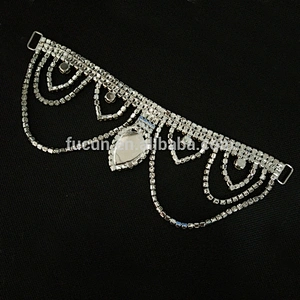 wholesale crystal hang rhinestone connector for bikini
