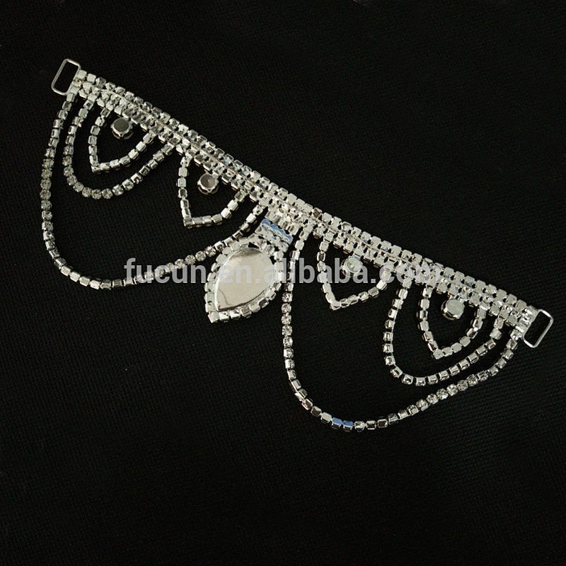 wholesale crystal hang rhinestone connector for bikini
