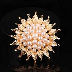 Vintage Engagement Table Serviette Ring Pearl Napkin Rings for Wedding