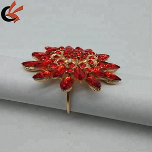 Manufacturer Table Decor Red Rhinestone Bling Napkin Ring