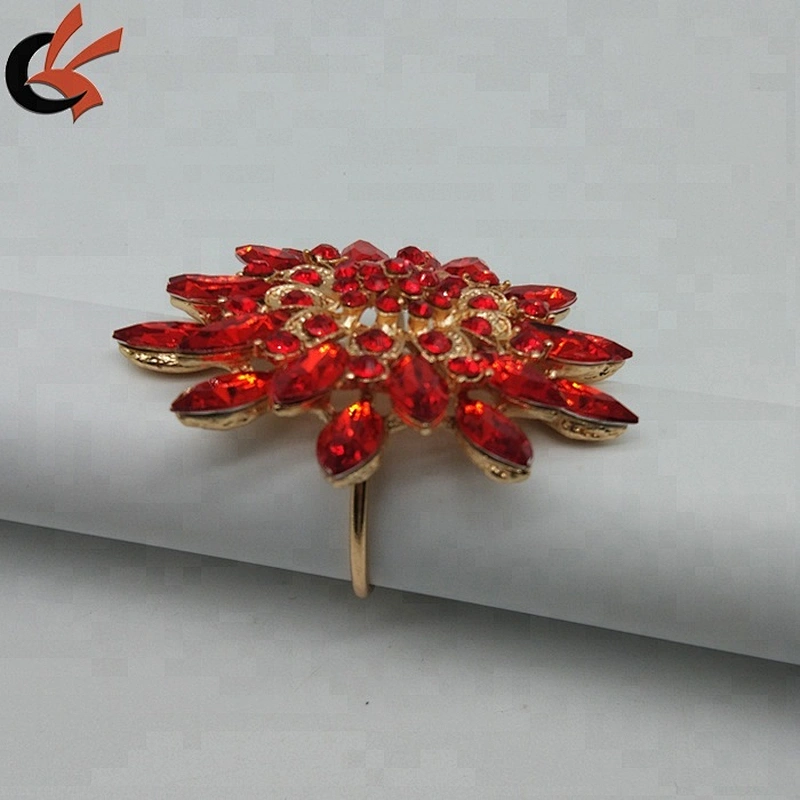 Manufacturer Table Decor Red Rhinestone Bling Napkin Ring