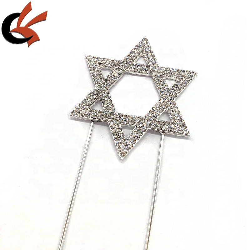 New arrival Hexagonal star shape crystal rhinestone cake topper