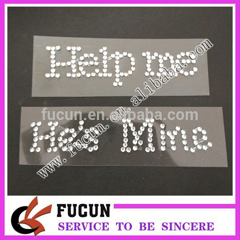 Cell Phone Rhinestone Stickers/Custom Acrylic Rhinestone Letter Stickers bulk buy from China