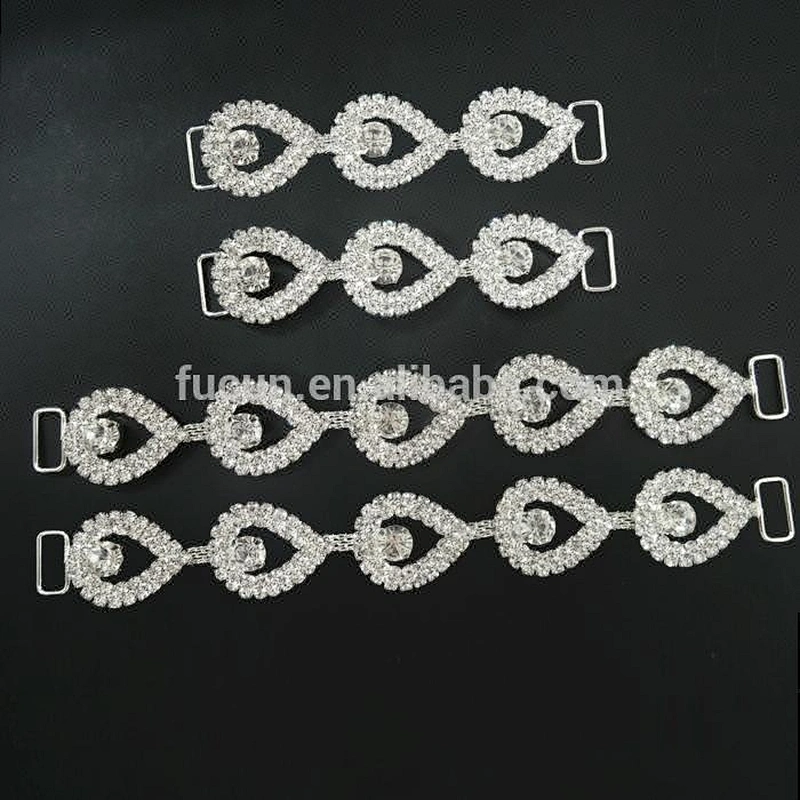 china Custom Long Metal crystal rhinestone bikini connectors