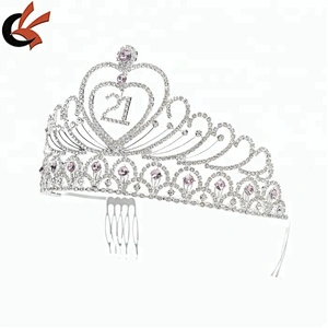 TWENTY-ONE 21 BIRTHDAY PARTY RHINESTONE TIARA CROWN