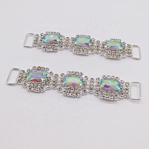 China supplier crystal AB bikini connectors swimsuit rhinestone chain for bra