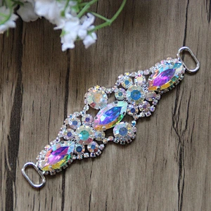 High Quality Fashional AB Crystal Rhinestone Metal Bikini Connectors Bikini Swimwear buckle