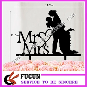 wedding favors Silhouette Love Birds Kissing acrylic cake stand ,cake topper ,cake pick