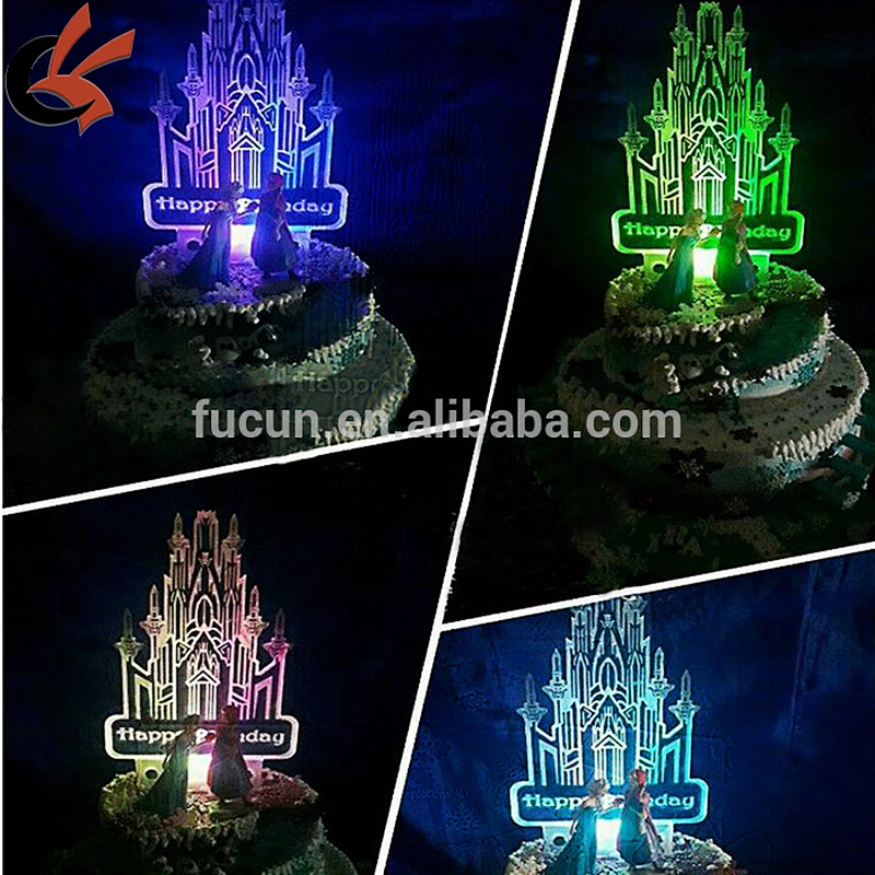 Wholesale Party Decoration Happy Birthday Acrylic Led cake toppers