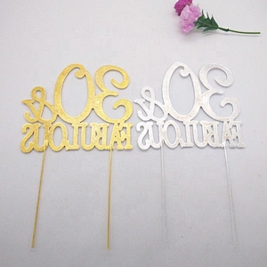 Birthday cake decorative accessories 30 & FABULOUS Crystal Rhinestone Cake Topper