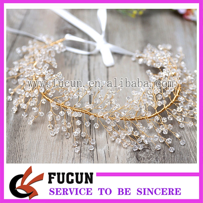 Hot Sale Wedding Pearl Crown Hair Vine Leaf Pearl Beads Bridals Tiara Headwear/Hairpieces