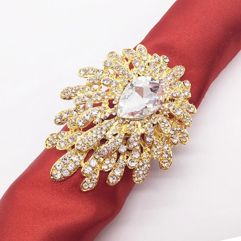 Custom Wedding Brass Gorgeous Gold Vintage Jewelry Crystal Rhinestone Napkin Ring