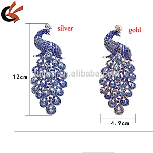 Wholesale rhinestone Large Peacock Brooch pin for Party