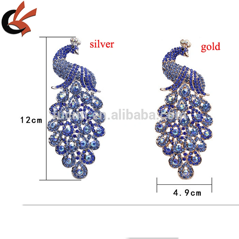 Wholesale rhinestone Large Peacock Brooch pin for Party