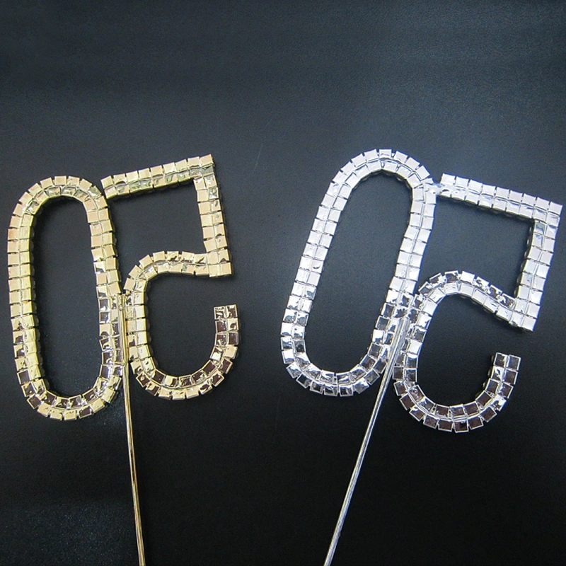 Crystal Rhinestone Shinning Number Cake Topper Birthday Cupcake Decorations