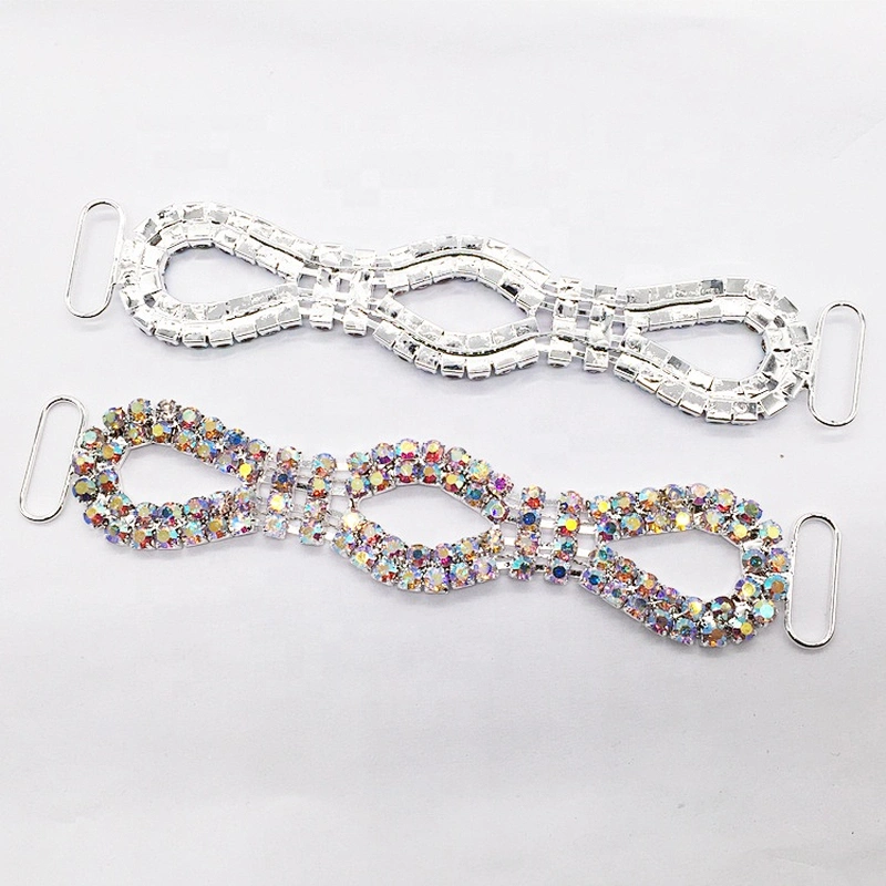 Customize bling rhinestone ab designs women crystal pave bikini connector