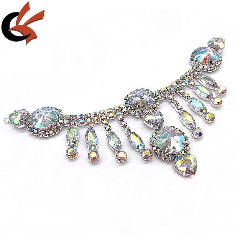 Carnival dress rhinestone connector appliques crystal bikini connector