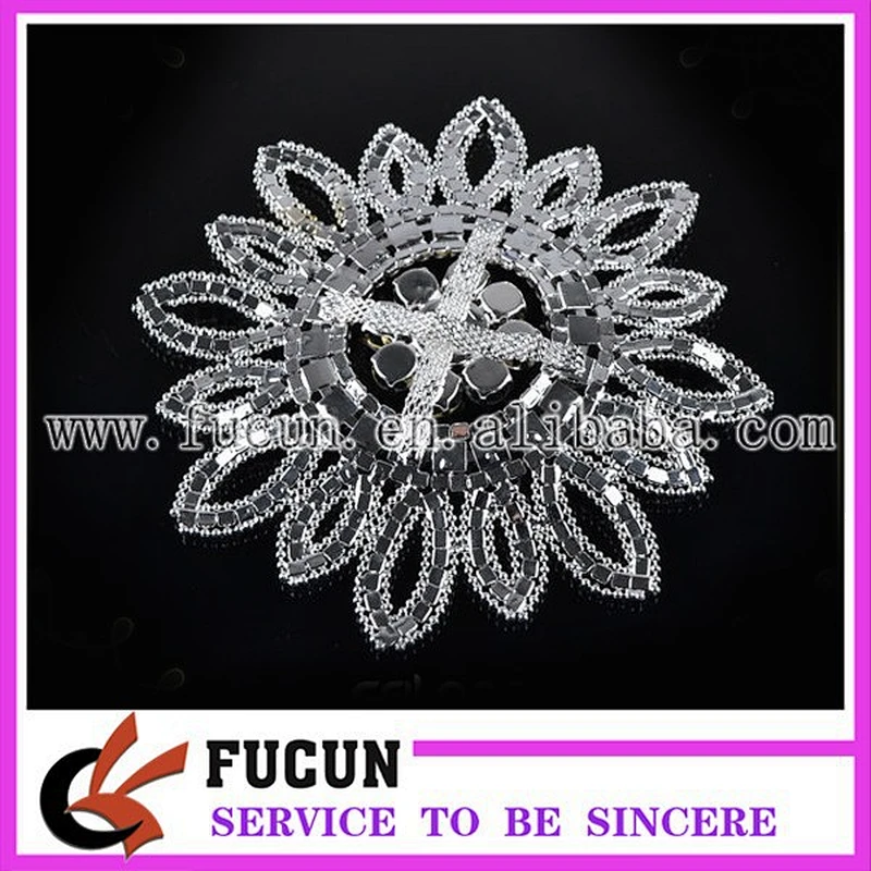 rhinestone large flower brooch pin