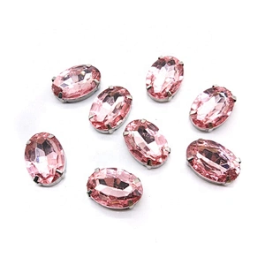 flat back sew on oval acrylic rhinestone for garment DIY decoration