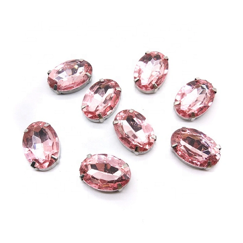 flat back sew on oval acrylic rhinestone for garment DIY decoration