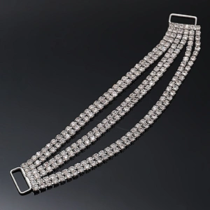 dazzling zinc alloy fashion design bikini connector crystal for swimwear clothing