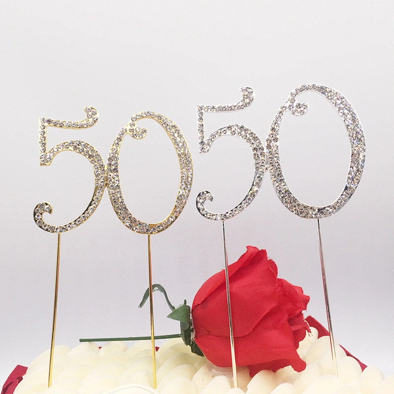 Hot Sale Cake Accessory Event & Party Cake Decoration 50th Birthday Cake Topper