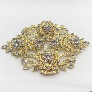 vintage wedding dress decoration large style gold crystal jewelry brooches in bulk 2019